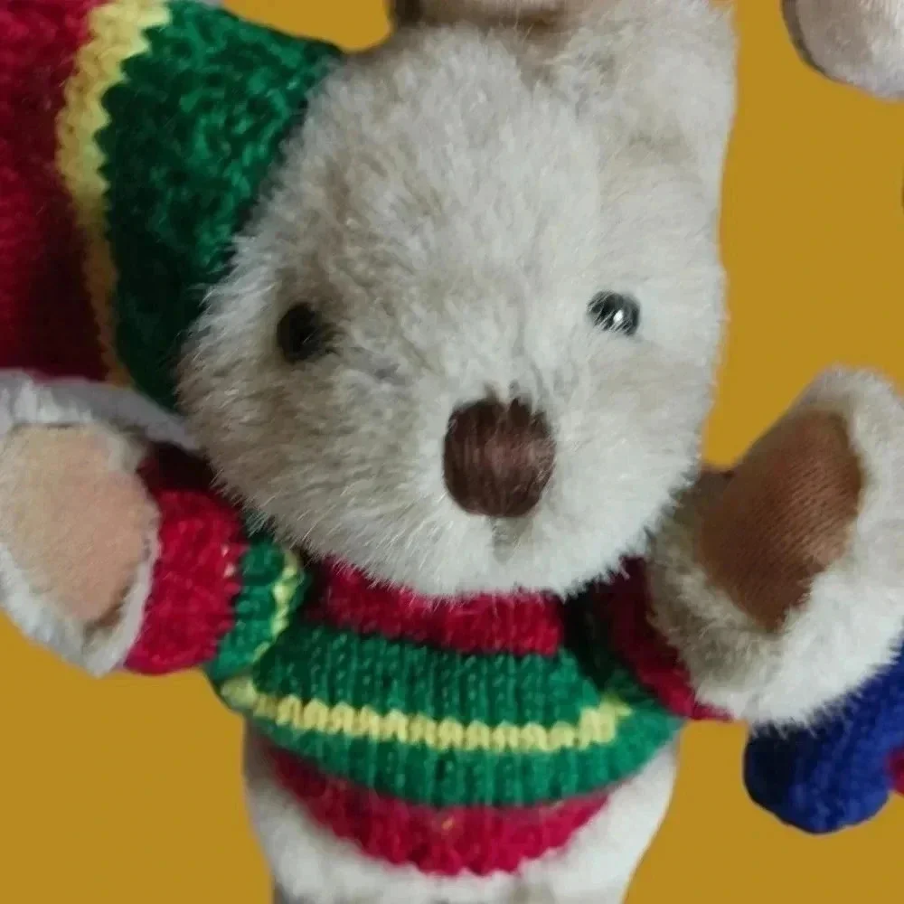 Hugfun int'l inc vtg lot of 5 jointed sweater teddy bears